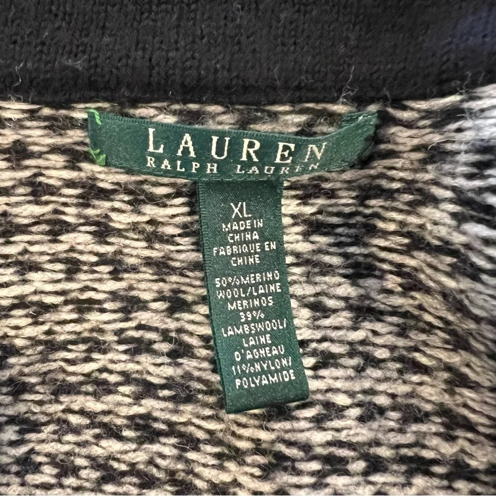 Lauren Ralph Lauren Houndstooth equestrian Wool Peacoat XL Fits S/M Black White - Picture 10 of 10